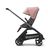Vista laterale del passeggino con seduta Bugaboo Dragonfly con telaio graphite, tessuti grey melange e cappottina morning pink. - Thumbnail Slide 2 of 16