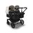 Bugaboo Donkey 5 twin stroller black base, midnight black fabrics, misty white sun canopy - Thumbnail Slide 2 of 5