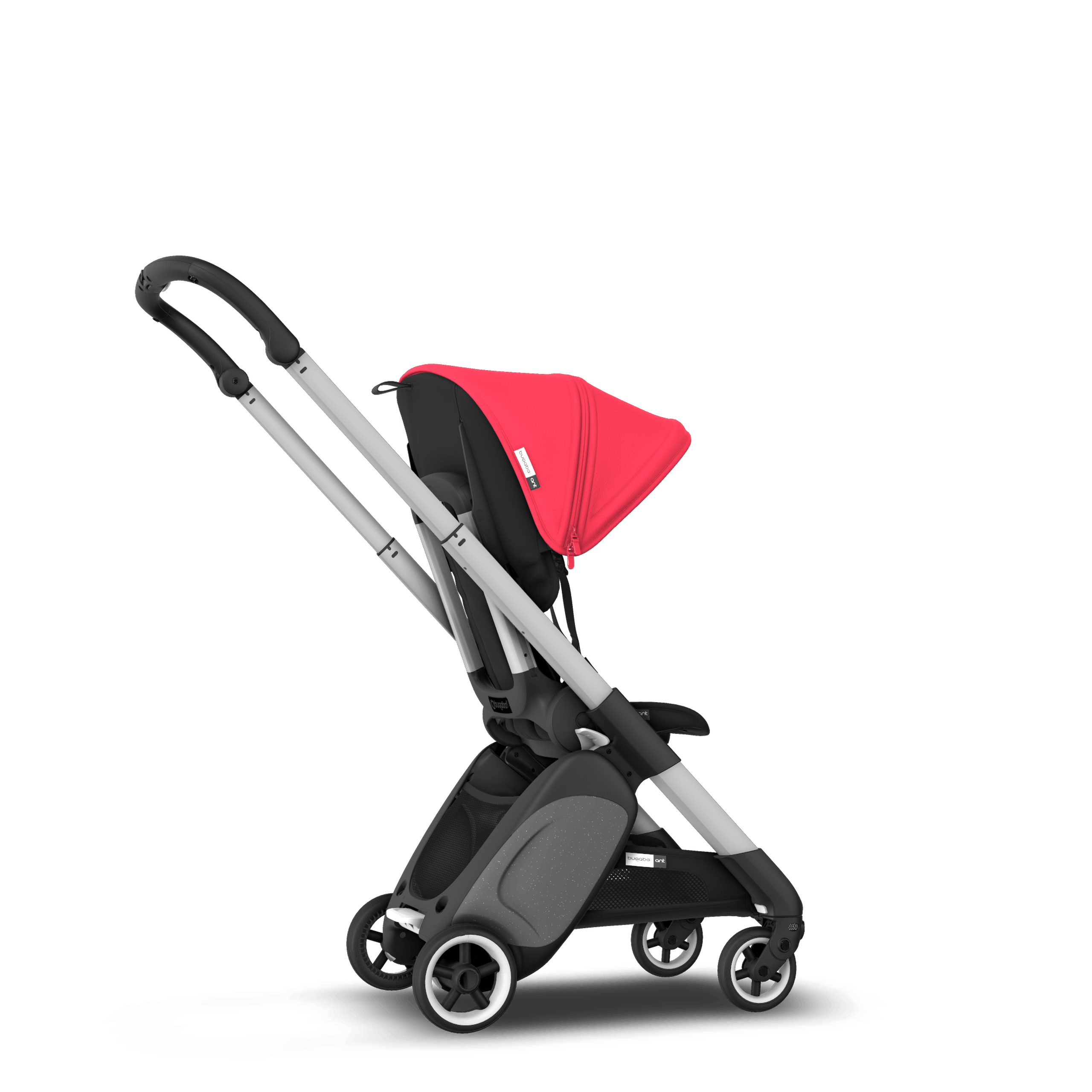 Bugaboo Ant Sit and stand travel stroller neon red sun canopy