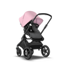 Bugaboo Fox 2 Seat and Bassinet Stroller soft pink sun canopy grey melange style set, black chassis - Thumbnail Slide 2 of 6