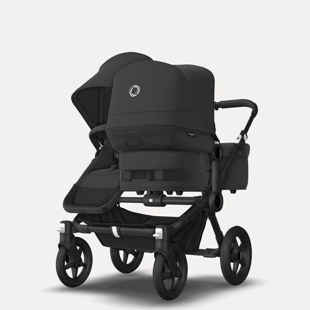 Bugaboo Donkey 5 Duo double stroller black base, midnight black fabrics, midnight black sun canopy - Main Image Slide 4 of 11