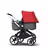 Bugaboo Fox 2 seat and carrycot pushchair red sun canopy, grey melange fabrics, aluminium base - Thumbnail Slide 4 of 10