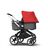 Bugaboo Fox 2 seat and carrycot pushchair red sun canopy, grey melange fabrics, aluminium base - Thumbnail Slide 4 of 10