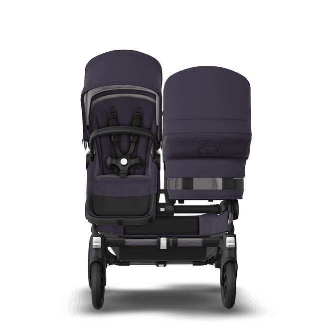 Bugaboo Donkey 5 Duo bassinet and seat stroller graphite base, classic collection dark navy fabrics, classic collection dark navy sun canopy - Main Image Slide 2 van 12