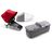 Refurbished Bugaboo Donkey3 twin extension compl ALU/GREY MELANGE-RED - Thumbnail Slide 1 of 1