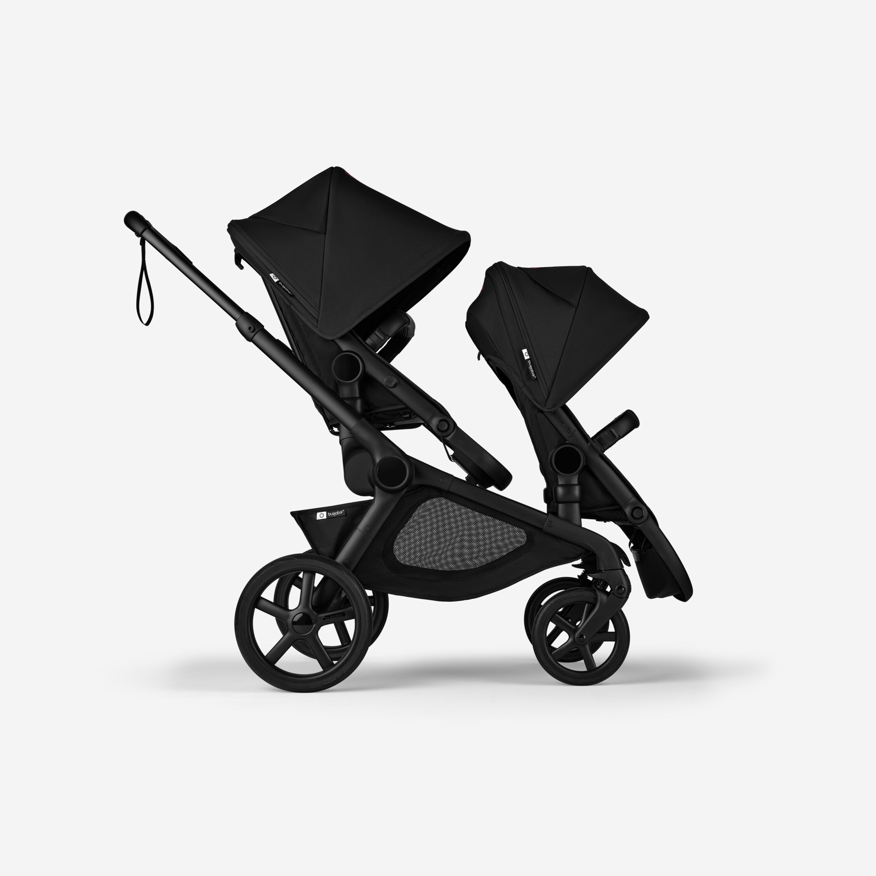 Bugaboo Kangaroo 2-in-1 tandem stroller with two seats in black fabric. - Main Modal Image Slide 5 of 18