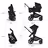 Bugaboo Kangaroo 2-in-1 pram black base, midnight black fabrics, midnight black sun canopy - Thumbnail Slide 13 of 18