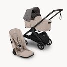 Bugaboo Dragonfly Plus 2-in-1 stroller black base, desert taupe fabrics, grey melange sun canopy
