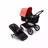 Refurbished Bugaboo Fox 3 complete BLACK/MIDNIGHT BLACK-SUNRISE RED - Thumbnail Slide 1 of 7
