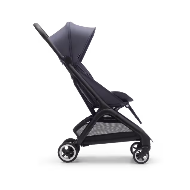Bugaboo Butterfly travel stroller black base, stormy blue fabrics, stormy blue sun canopy - Main Image Slide 2 of 13