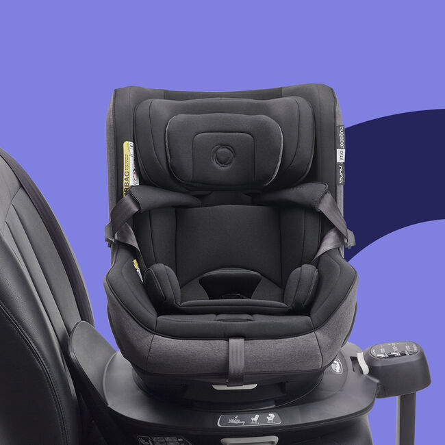 Bugaboo Owl by Nuna car seat with magnetic buckle holder to keep the harness out of the way. - Main Image Slide 11 van 15