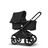 Bugaboo Fox 2 seat and bassinet pram black sun canopy, black fabrics, black chassis - Thumbnail Slide 2 of 8