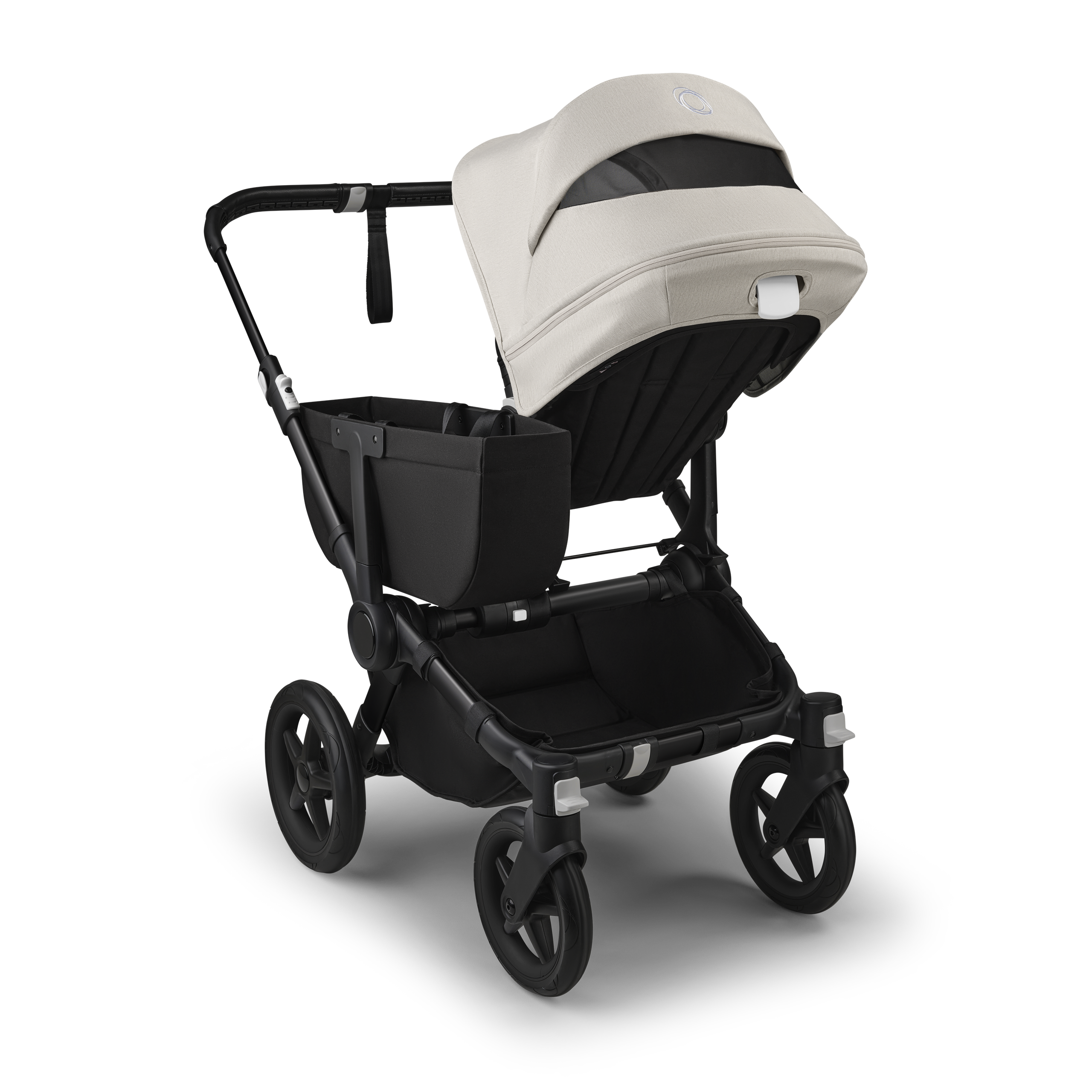 Bugaboo Donkey 5 Mono 2-in-1 stroller black base, midnight black fabrics, misty white sun canopy - Thumbnail Slide 4 of 11