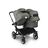 Bugaboo Donkey 5 Duo double stroller graphite base, grey mélange fabrics, forest green sun canopy - Thumbnail Slide 4 of 11