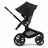 Side view of the Bugaboo Fox 5 seat stroller with black chassis, grey melange fabrics and midnight black sun canopy. - Thumbnail Slide 3 of 13