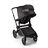 Rückansicht des Kinderwagens Bugaboo Fox 5 Noir Limited Edition in Tiefschwarz mit sichtbarem Peek-a-boo-Paneel im Sonnendach. - Thumbnail Slide 5 of 15