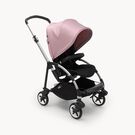 Bugaboo Bee 6 seat stroller soft pink sun canopy, black fabrics, aluminum chassis