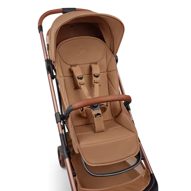 Bugaboo x Stella McCartney Butterfly 2 travel pushchair tobacco brown base, tobacco brown fabrics, tobacco brown sun canopy - Main Image Slide 6 of 11