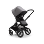 Bugaboo Fox 3 seat stroller with black frame, grey melange fabrics, and grey melange sun canopy. - Thumbnail Slide 1 of 7