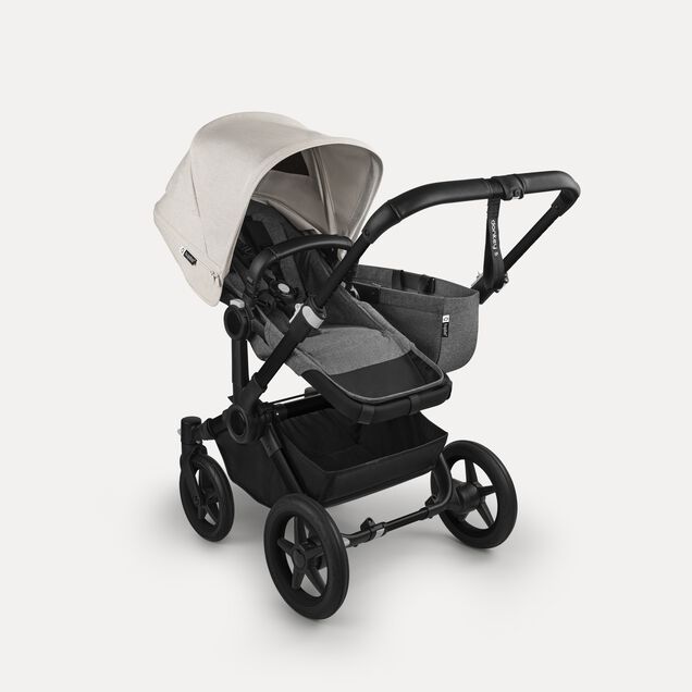 Bugaboo Donkey 5 Mono 2-in-1 stroller black base, grey mélange fabrics, misty white sun canopy - Main Image Slide 2 of 12