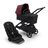 Bugaboo Dragonfly 2-in-1 stroller black base, midnight black fabrics, dark cherry red sun canopy - Thumbnail Slide 1 of 16