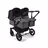 Bugaboo Donkey 5 twin stroller black base, grey mélange fabrics, midnight black sun canopy - Thumbnail Slide 1 of 12