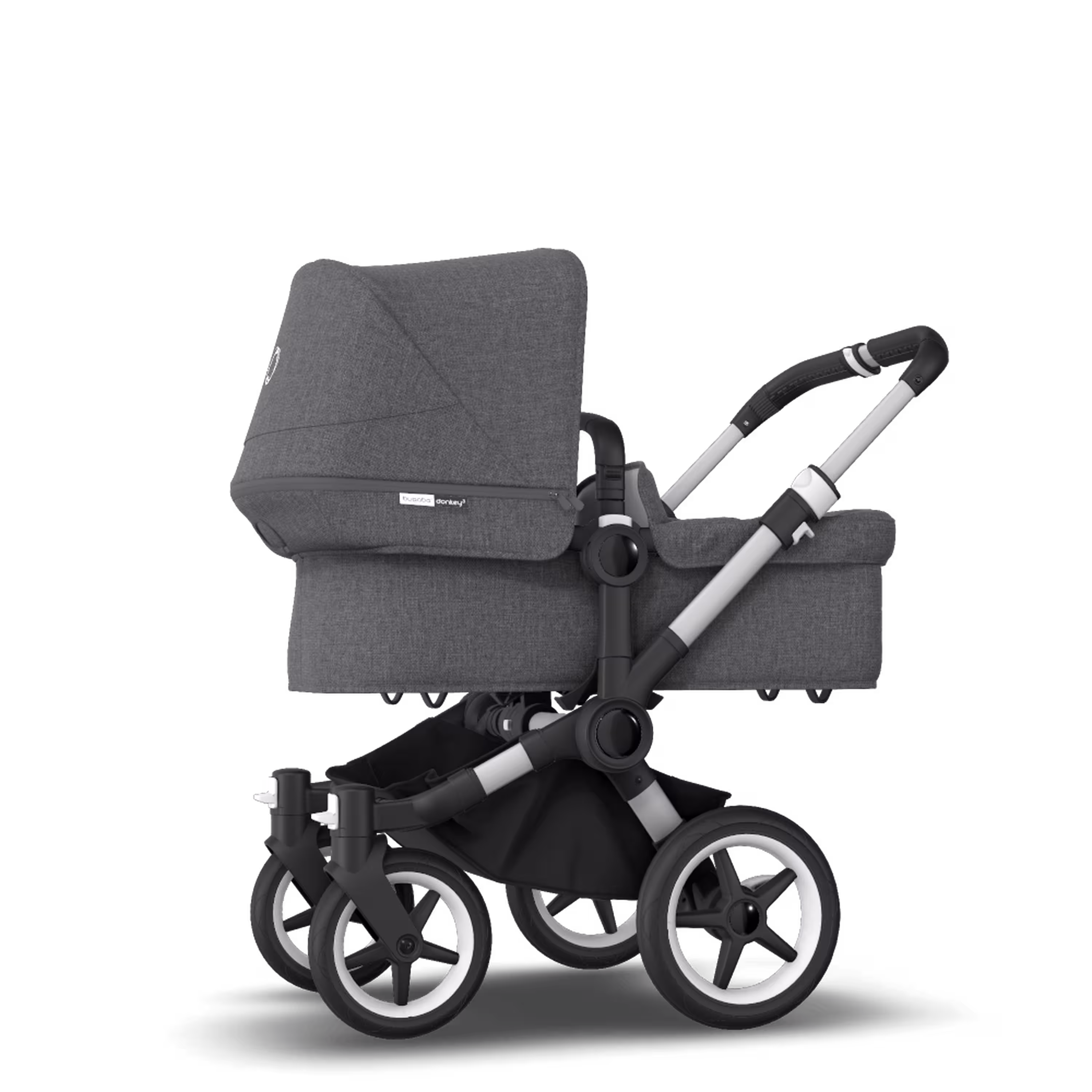 Bugaboo Donkey 3 Mono travel system grey melange sun canopy, grey melange fabrics, aluminium base - Main Modal Image Slide 3 of 18