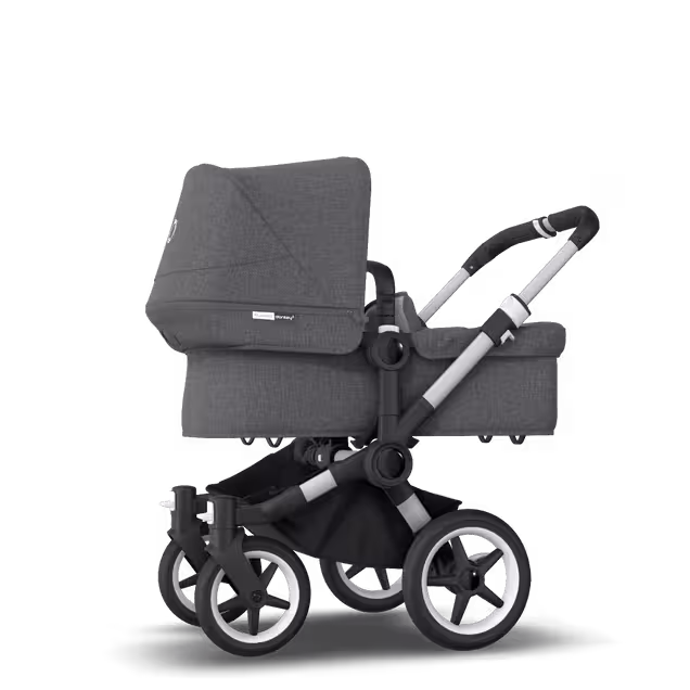 Bugaboo Donkey 3 Mono travel system grey melange sun canopy, grey melange fabrics, aluminium base - Main Image Slide 3 of 18