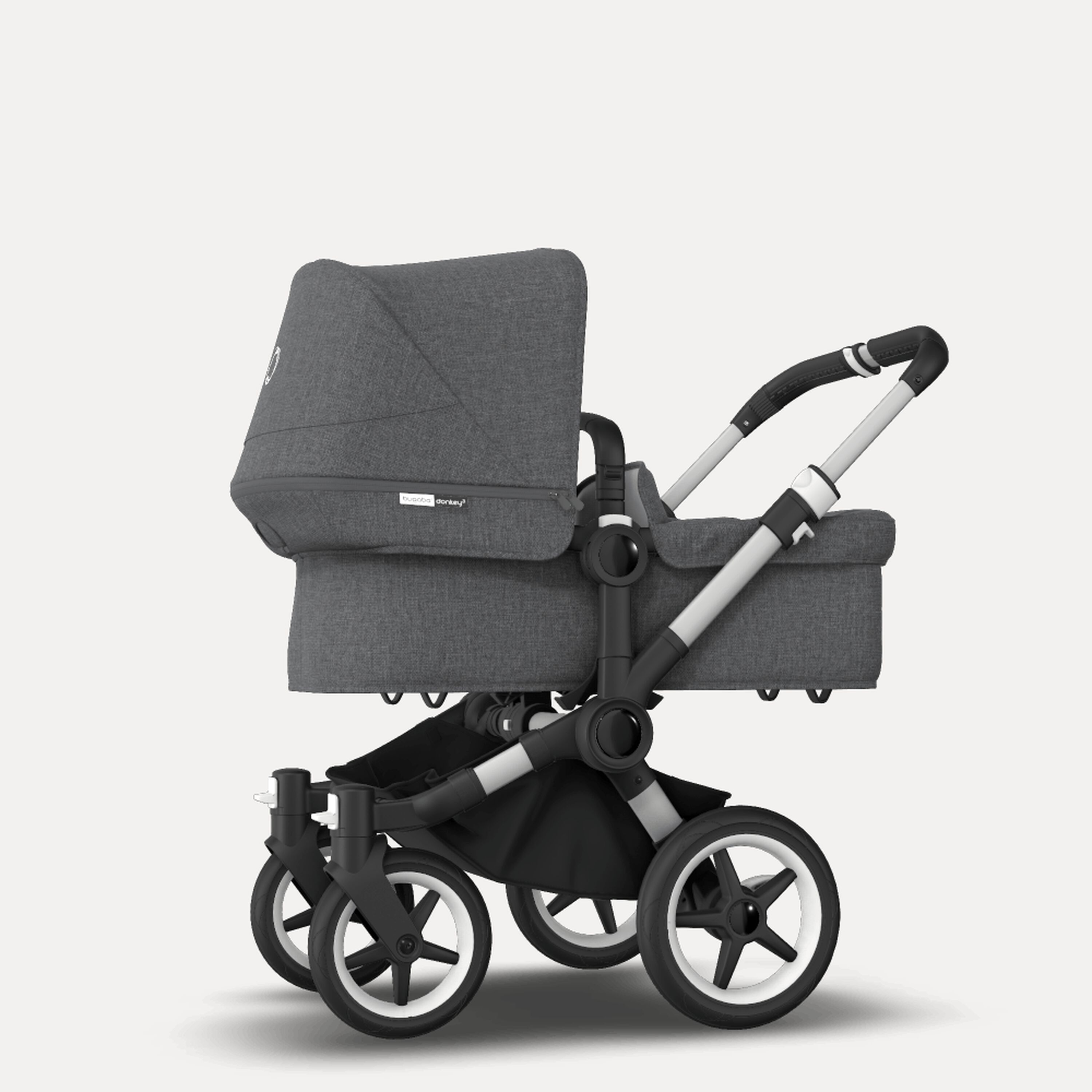Bugaboo Donkey 3 Mono travel system grey melange sun canopy, grey melange fabrics, aluminium base - Main Modal Image Slide 3 of 18