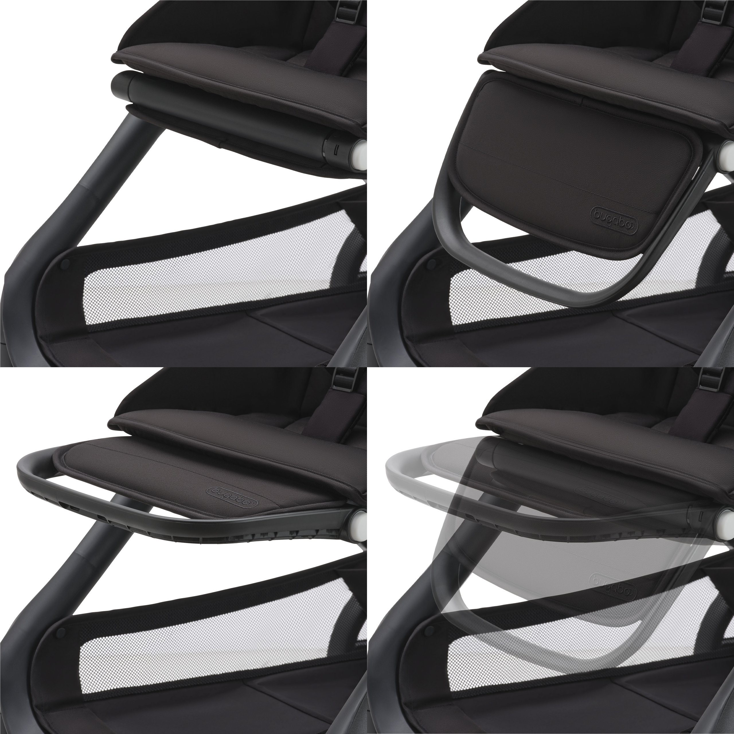 The Bugaboo Dragonfly adjustable leg rest in multiple positions. - Thumbnail Slide 9 of 15