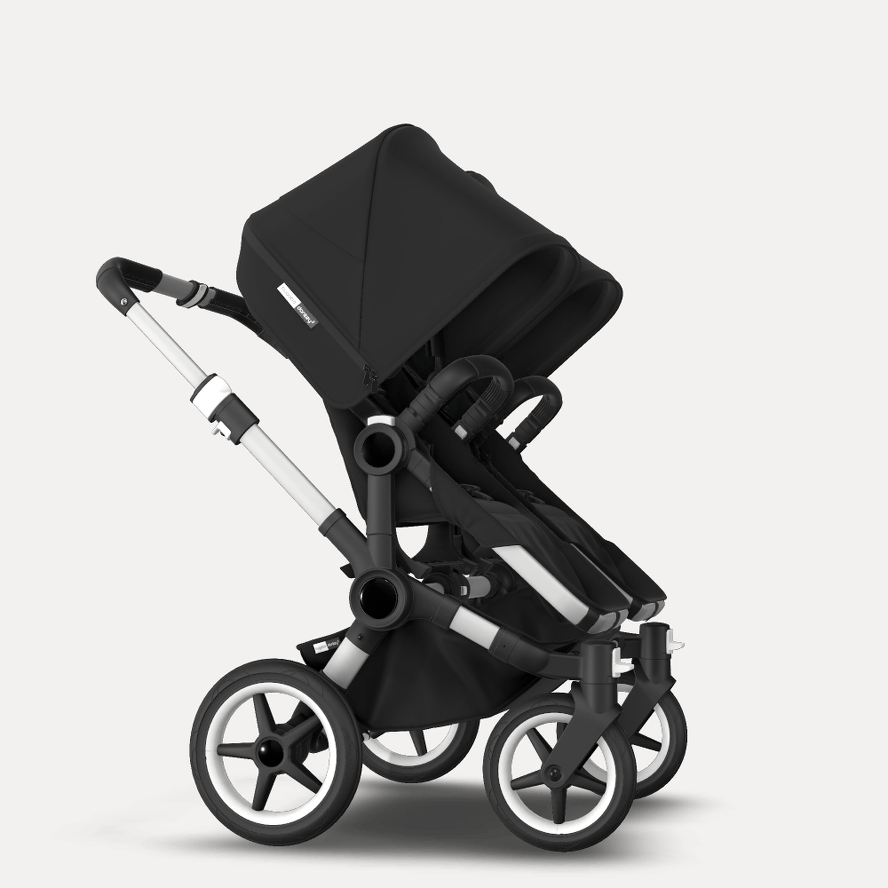Bugaboo Donkey 3 Twin travel system black sun canopy, black fabrics, aluminium base - Main Modal Image Slide 13 of 15