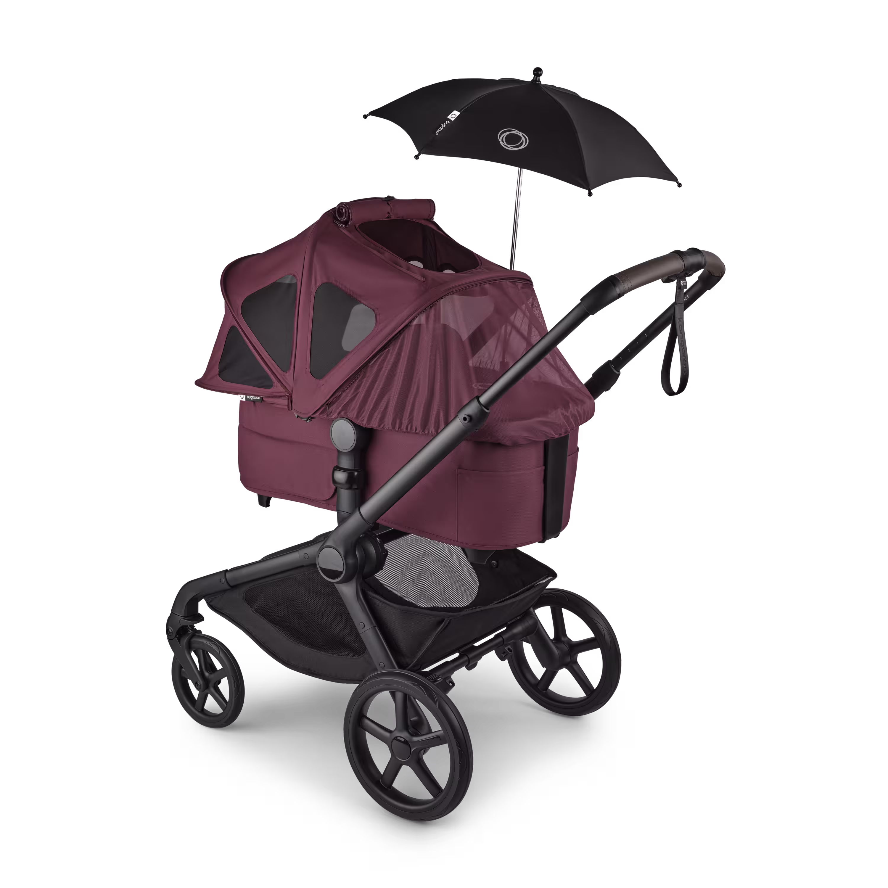 Bugaboo Kangaroo 2-in-1 stroller black base, forest green fabrics, forest green sun canopy - Main Modal Image Slide 17 of 18