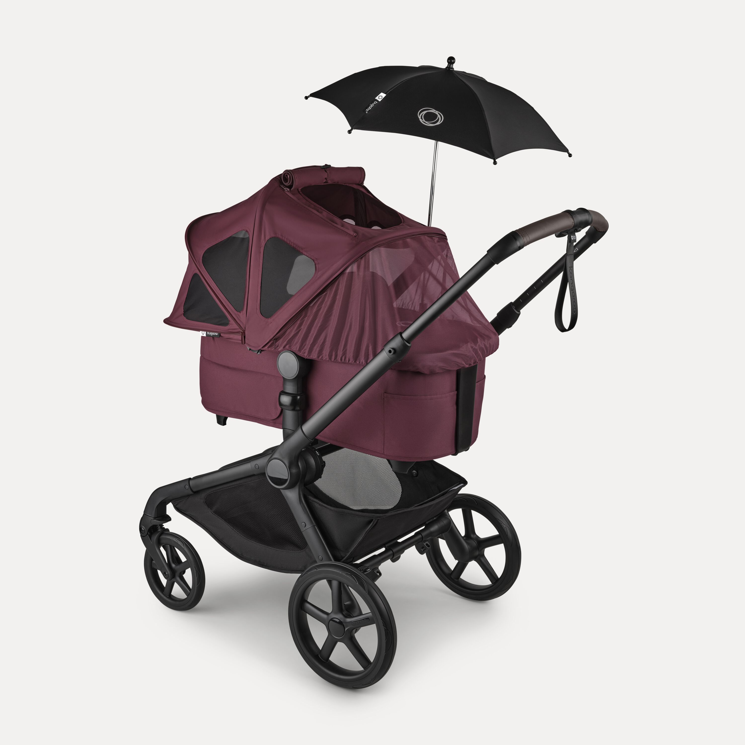 Bugaboo Kangaroo 2-in-1 stroller black base, forest green fabrics, forest green sun canopy - Main Modal Image Slide 17 of 18