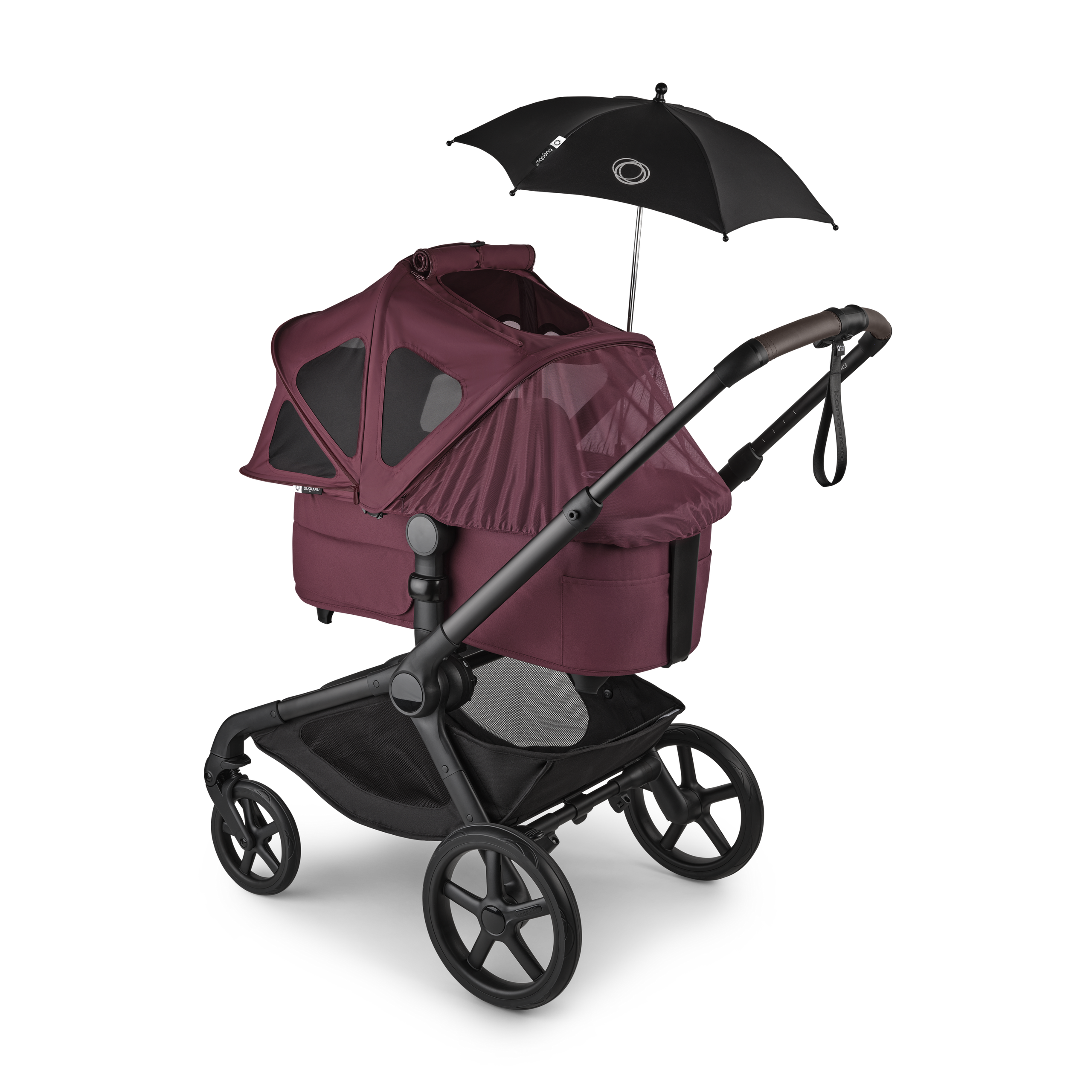 Bugaboo Kangaroo 2-in-1 stroller black base, forest green fabrics, forest green sun canopy - Thumbnail Slide 10 of 11