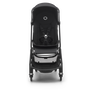 Front view of the Bugaboo Butterfly seat stroller with black chassis, midnight black fabrics and midnight black sun canopy.