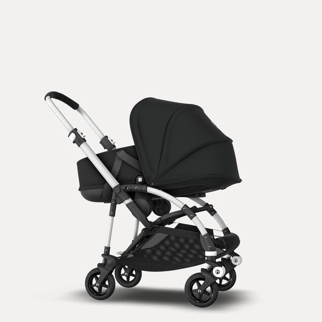 Bugaboo Bee 5 seat and bassinet stroller black sun canopy, black fabrics, aluminium base - Main Image Slide 4 of 6