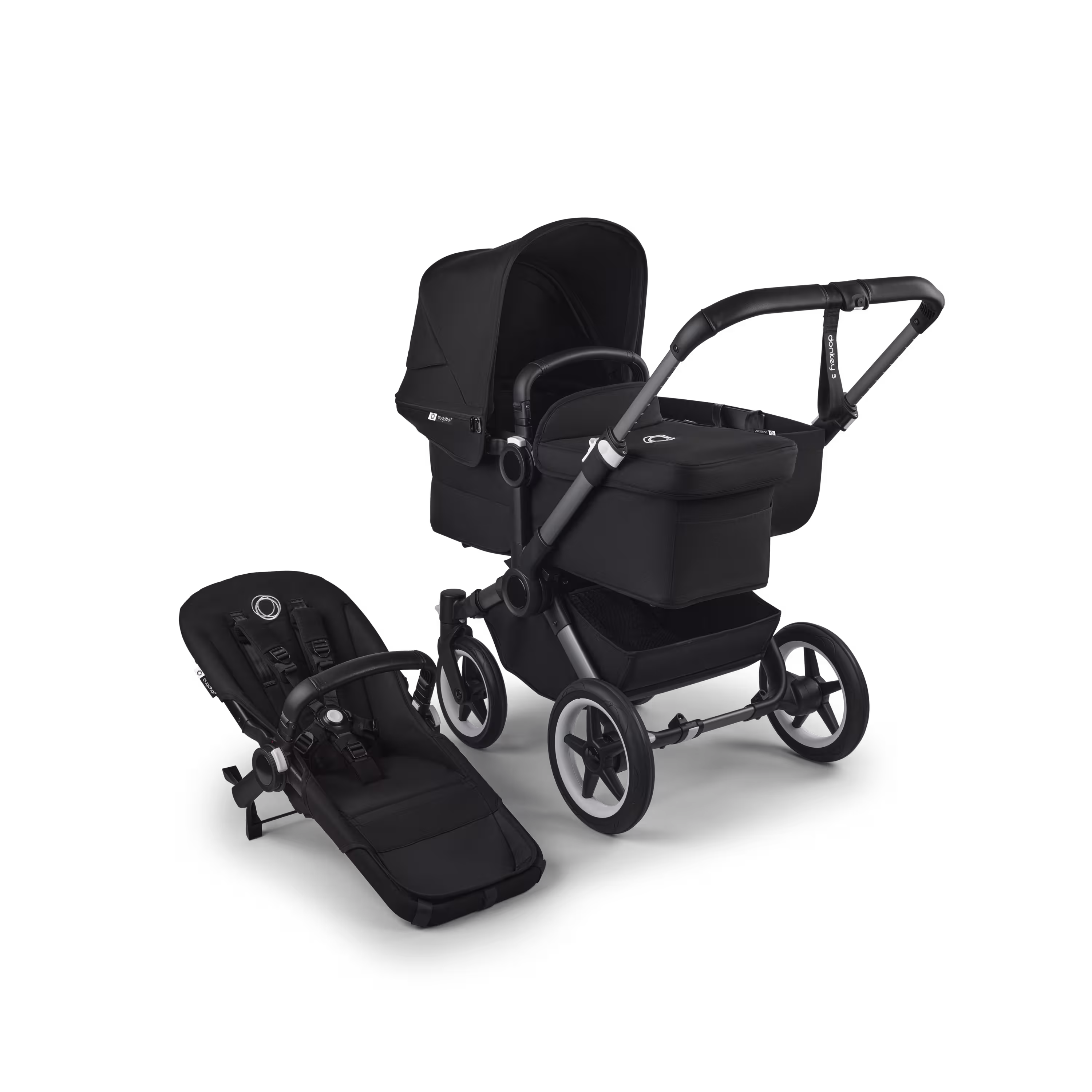 Refurbished Bugaboo Donkey 5 Mono complete GRAPHITE/MIDNIGHT BLACK-MIDNIGHT BLACK - Main Modal Image Slide 1 van 9