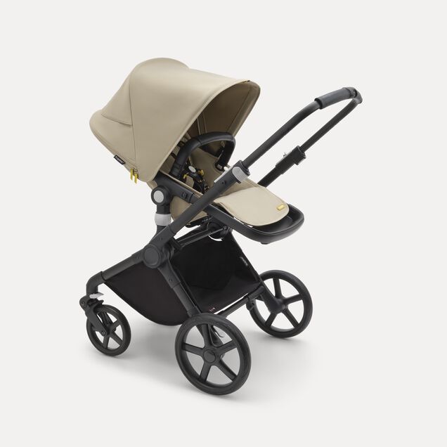 Bugaboo Fox Cub 2-in-1 stroller black base, desert beige fabrics, desert beige sun canopy - Main Image Slide 3 of 13