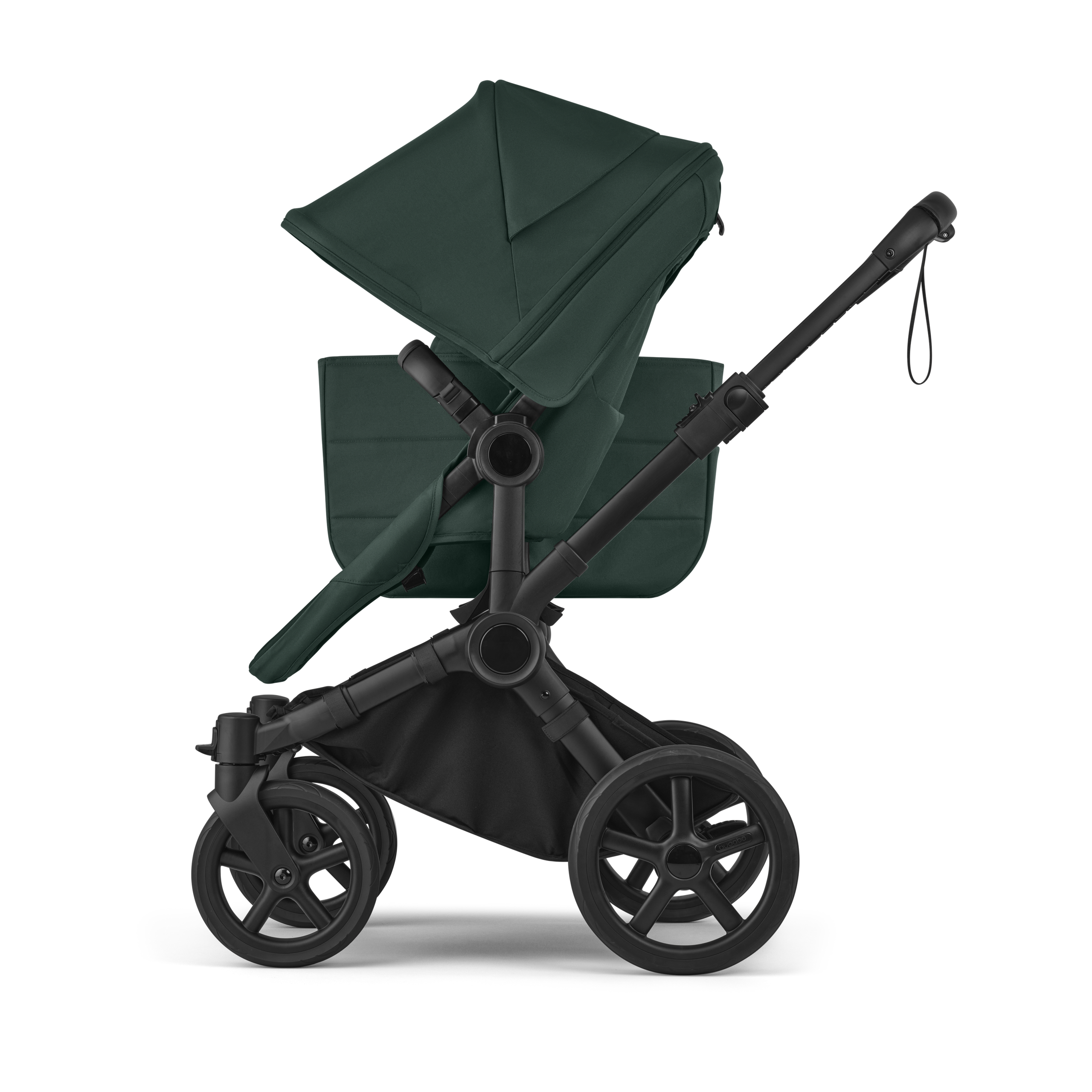 Bugaboo Donkey 6 2-in-1  pram black base, fern green fabrics, fern green sun canopy - Thumbnail Slide 4 of 10