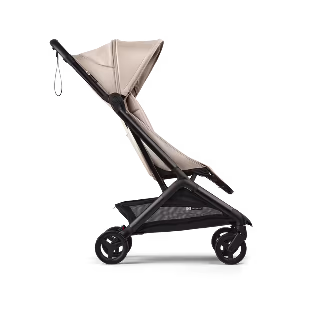 Bugaboo Butterfly 2 Plus travel pram black base, desert taupe fabrics, desert taupe sun canopy - Main Image Slide 2 of 12
