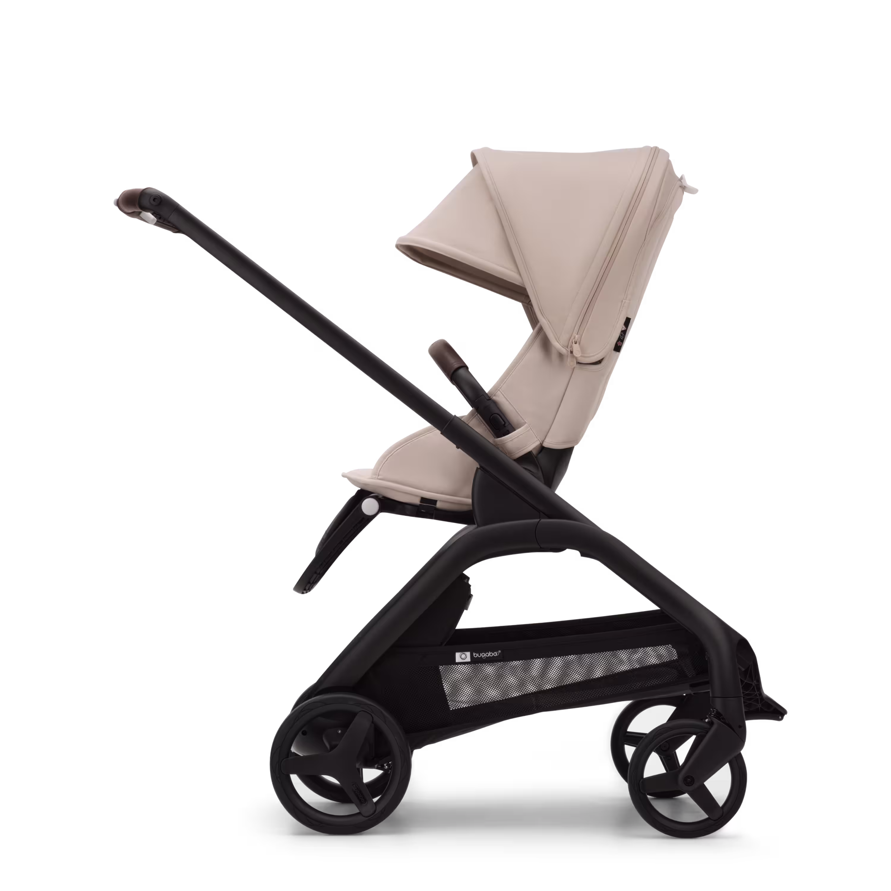 Bugaboo Dragonfly seat stroller black base, desert taupe fabrics, desert taupe sun canopy - Main Modal Image Slide 1 of 16