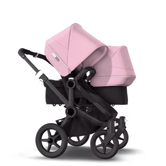Bugaboo Donkey 3 Duo seat and bassinet stroller soft pink sun canopy, black fabrics, black base - Main Image Slide 4 of 5