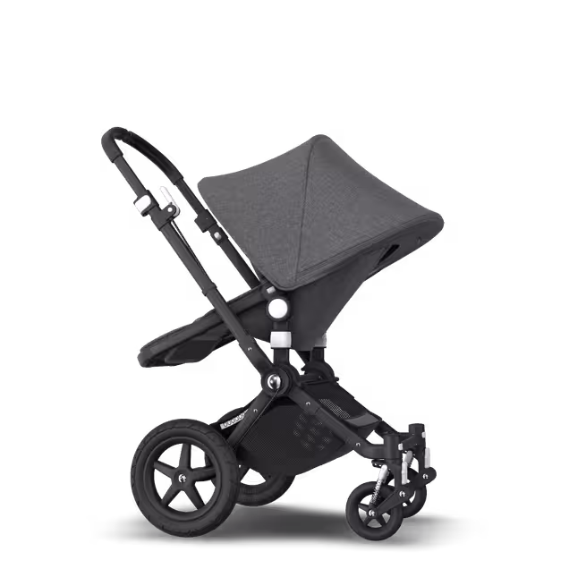 Bugaboo Cameleon 3 Plus seat and carrycot pushchair grey melange sun canopy, grey melange fabrics, black base - Main Image Slide 3 of 8
