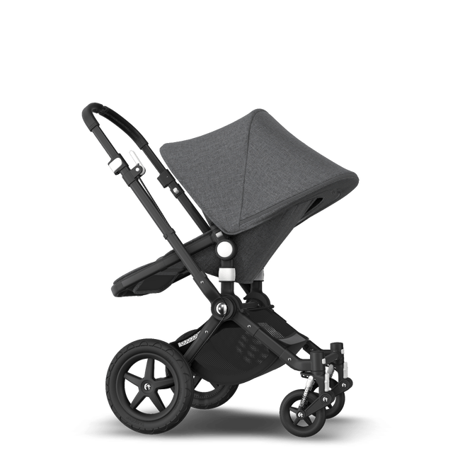 Bugaboo Cameleon 3 Plus seat and bassinet stroller grey melange sun canopy, grey melange fabrics, black base