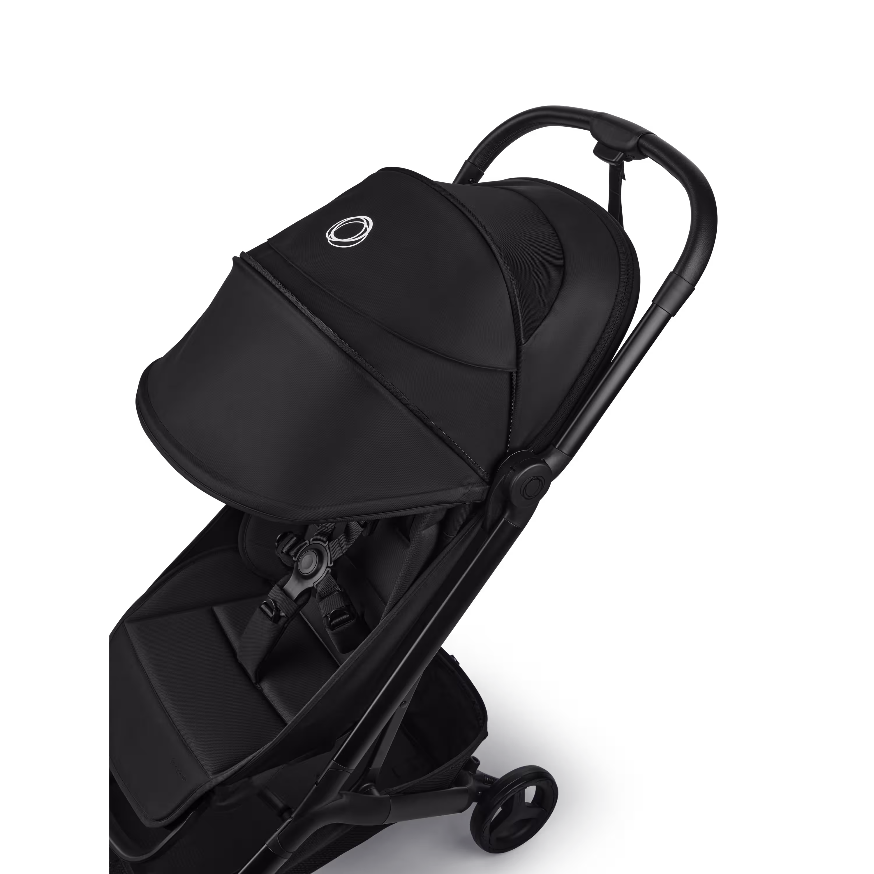 Bugaboo Butterfly 2 travel pram black base, dusty pink fabrics, dusty pink sun canopy  - Main Modal Image Slide 6 of 8