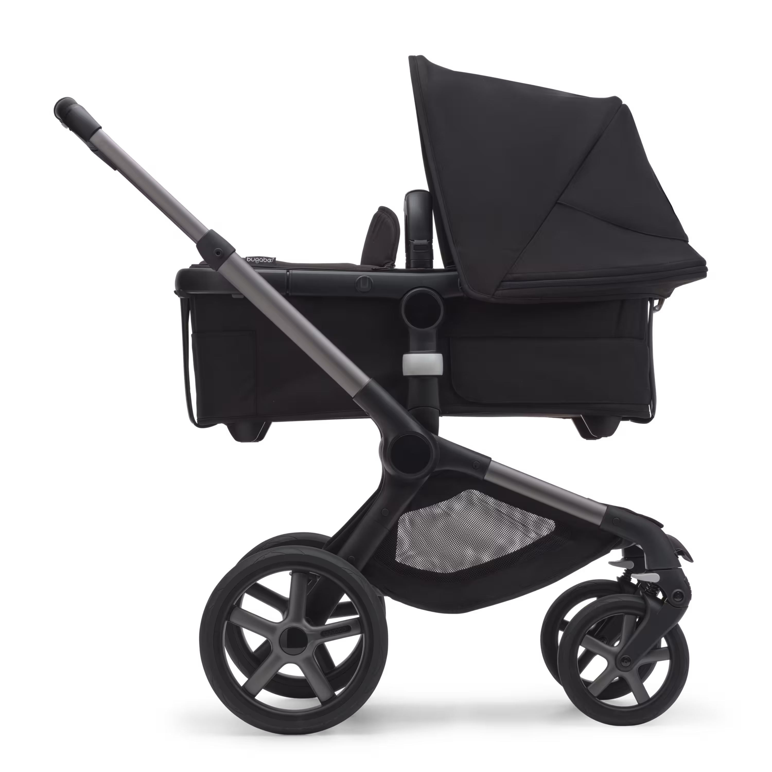 Bugaboo Fox 5 bassinet and seat stroller graphite base, midnight black fabrics, midnight black sun canopy - Main Modal Image Slide 2 of 9