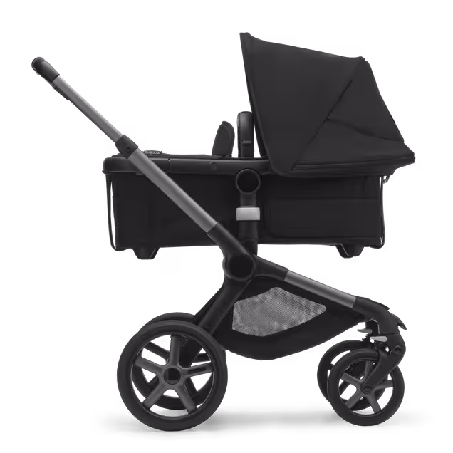 Bugaboo Fox 5 bassinet and seat stroller graphite base, midnight black fabrics, midnight black sun canopy - Main Image Slide 2 of 9