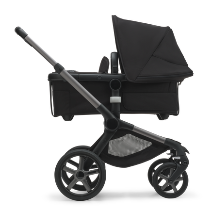 Bugaboo Fox 5 bassinet and seat stroller graphite base, midnight black fabrics, midnight black sun canopy - view 2