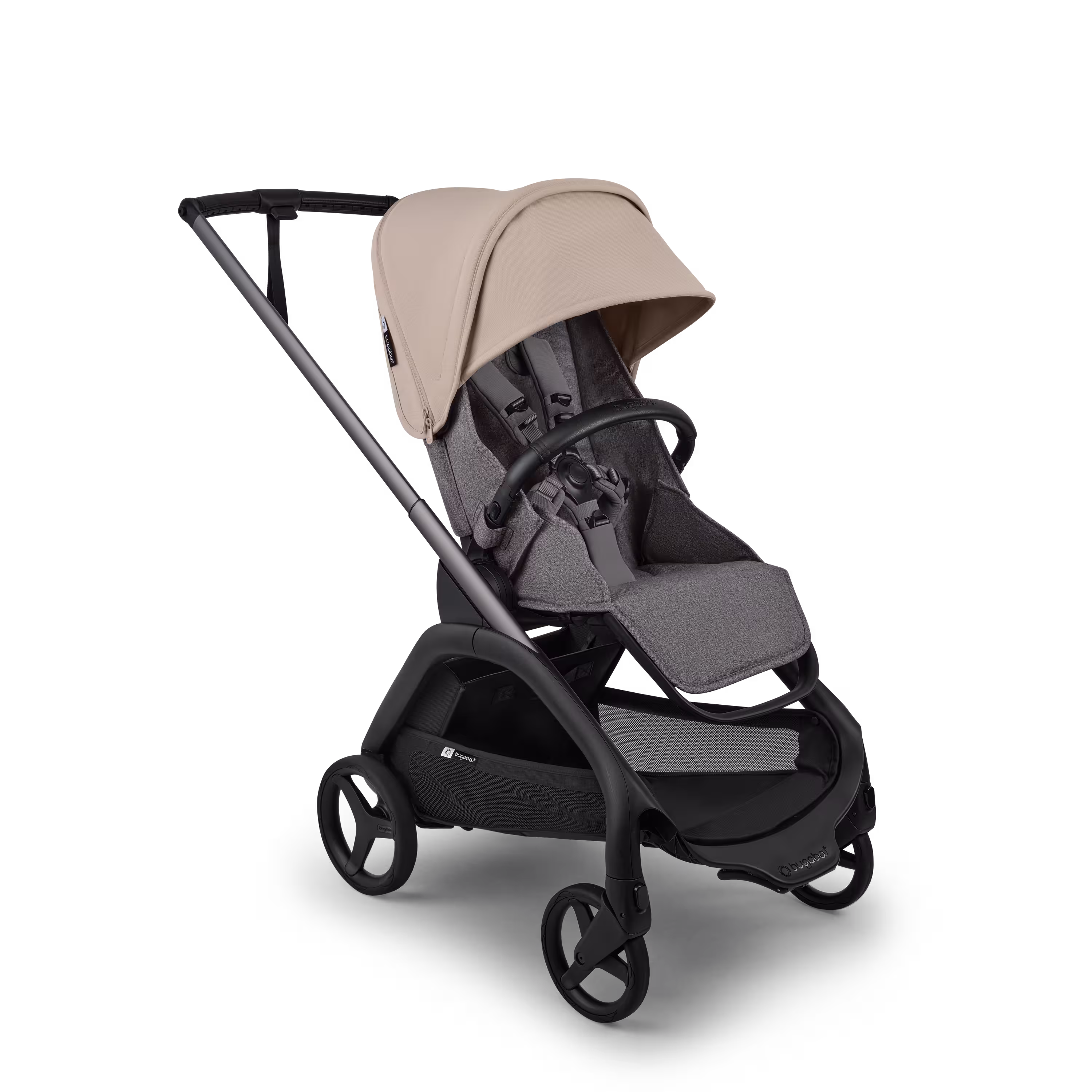 Bugaboo Dragonfly Plus 2-in-1 stroller graphite base, grey melange fabrics, desert taupe sun canopy - Main Modal Image Slide 3 of 11