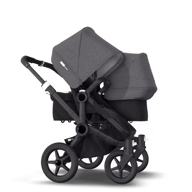 Bugaboo Donkey 3 Duo seat and bassinet stroller grey melange sun canopy, black fabrics, black base - Main Image Slide 4 of 5